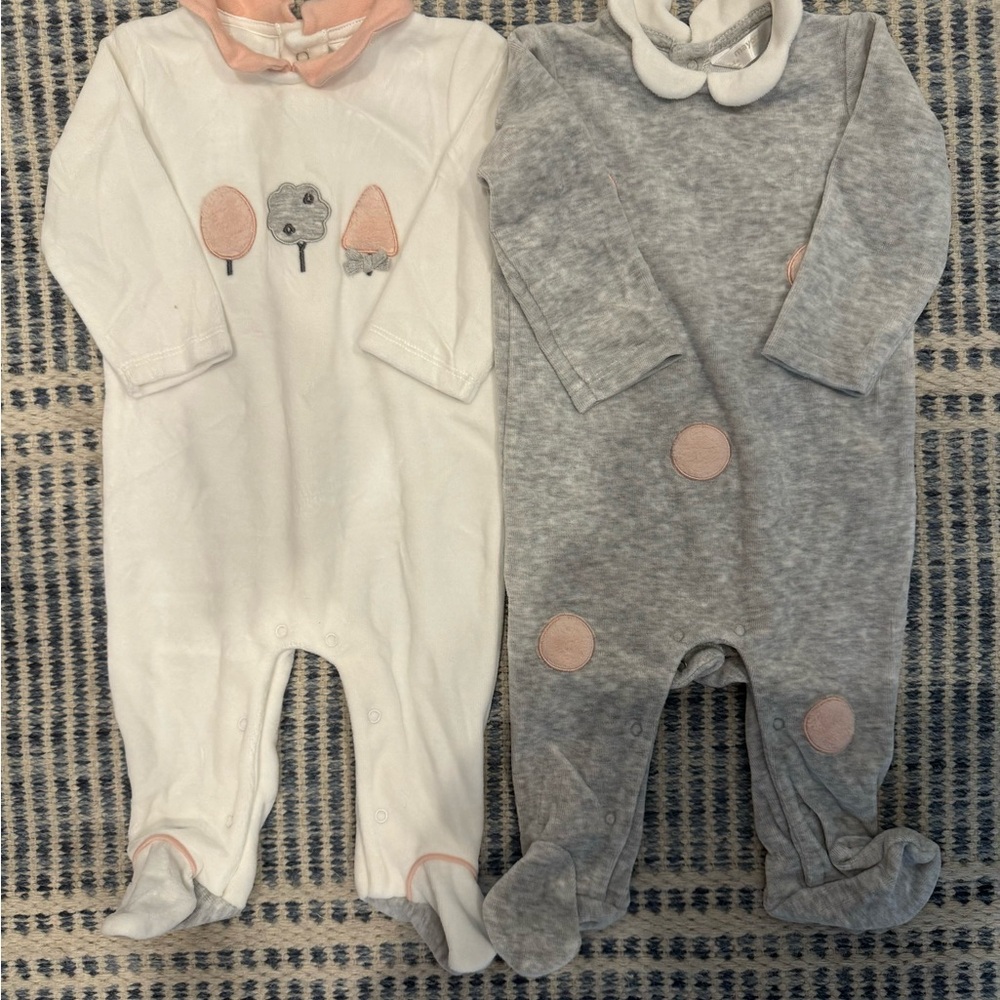 Cozy Kids One Piece Set - White and Gray